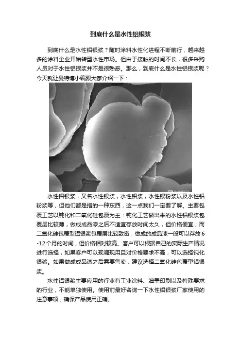 到底什么是水性铝银浆