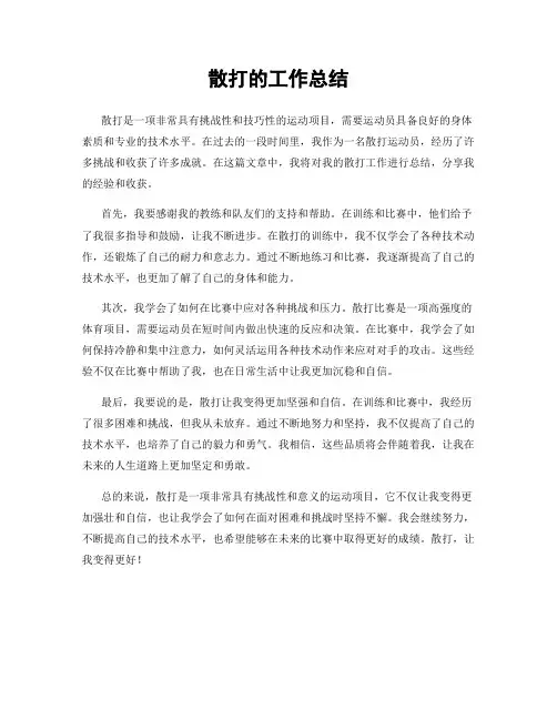 散打的工作总结