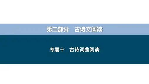 专题十    古诗词曲阅读-备战2024年中考语文总复习(安徽专用)