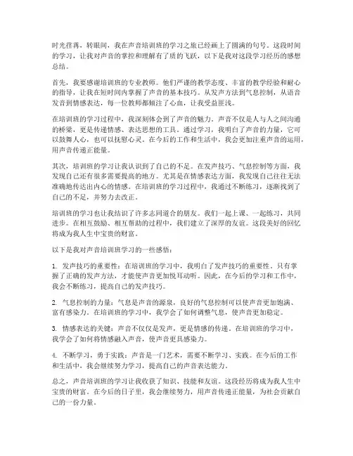 声音培训班感想总结