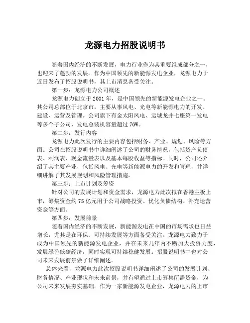 龙源电力招股说明书