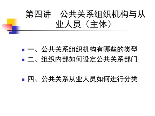 公共关系组织机构与从业人员(主体)