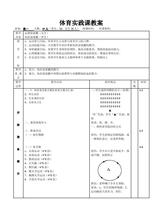 体育优质课--远撑前滚翻(女生)