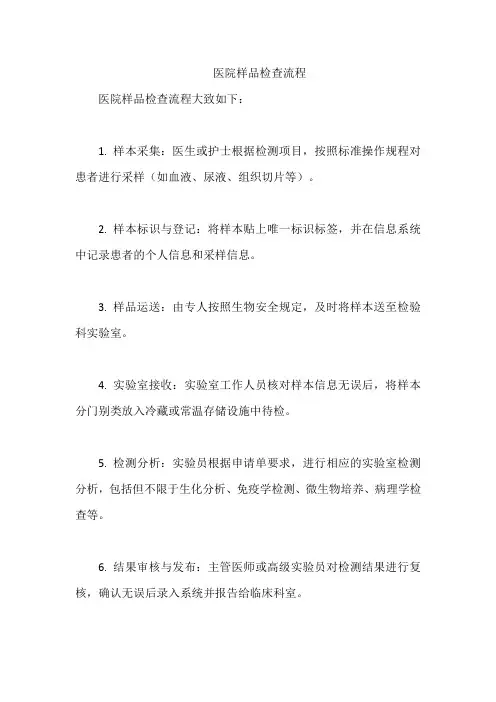 医院样品检查流程