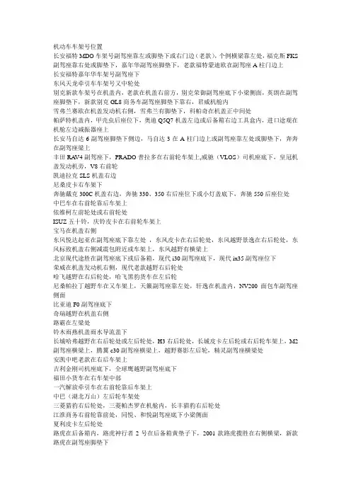 车架号位置