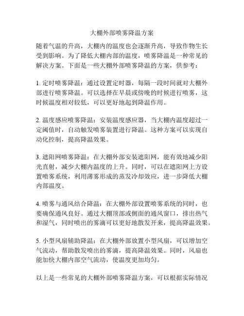 大棚外部喷雾降温方案