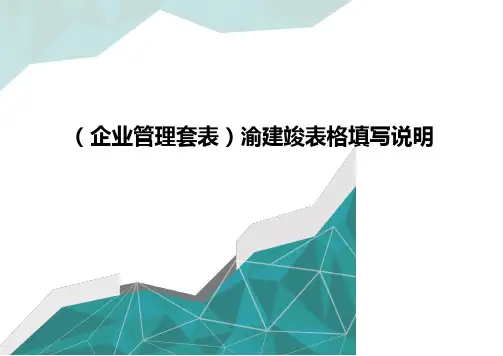 (企业管理套表)渝建竣表格填写说明优质