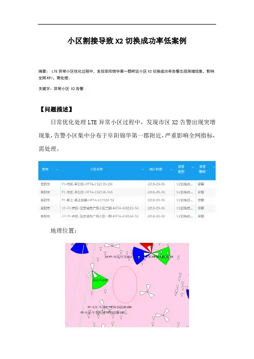 案例-小区割接导致X2切换成功率低案例