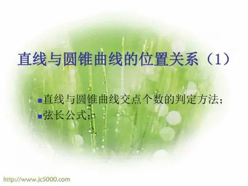 直线与圆锥曲线的位置关系(一)概要