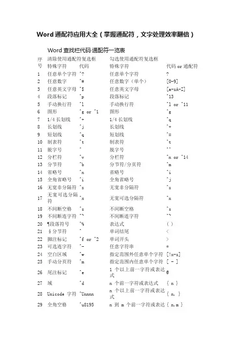 Word通配符应用大全（掌握通配符，文字处理效率翻倍）