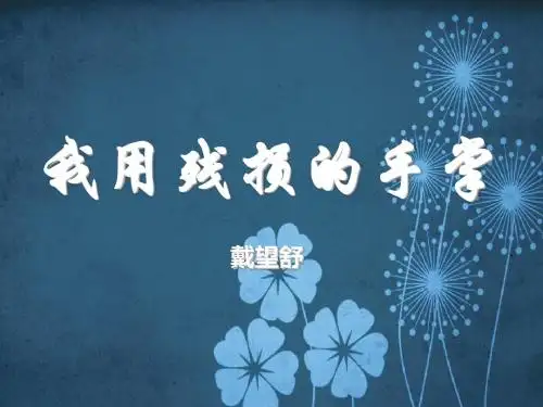 《我用残损的手掌》课件