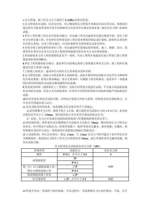 供水管道试压