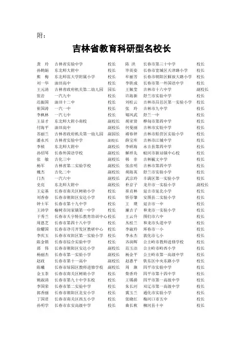 吉林省教育科研型名校长