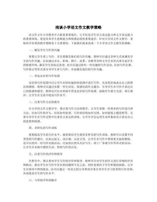 浅谈小学语文作文教学策略