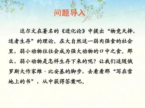 《写在雪地上的书》精品课件