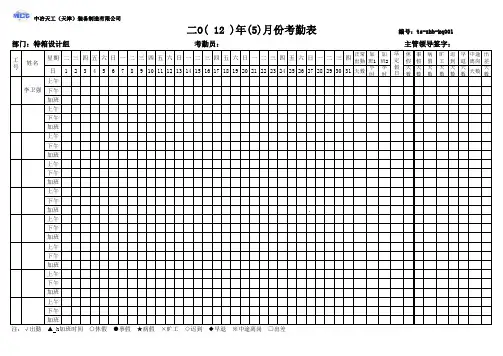 1管理人员考勤表7.18