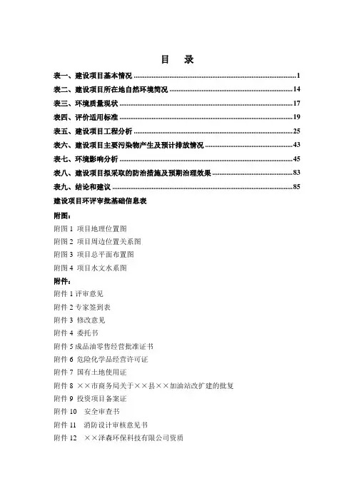 加油站改扩建建设项目环境影响报告表