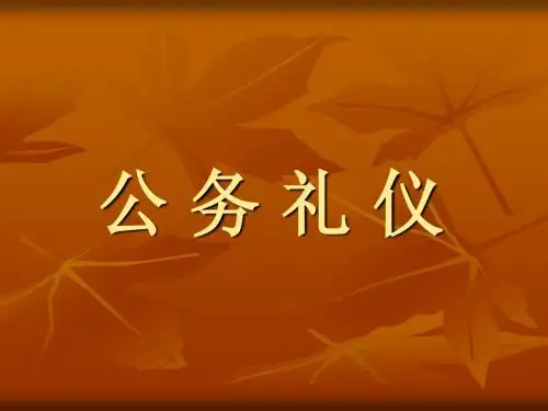 公 务 礼 仪