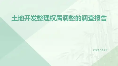土地开发整理权属调整的调查报告