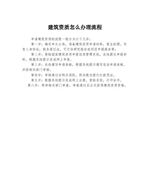 建筑资质怎么办理流程