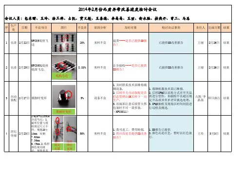2014年2月份品质异常改善检讨会议记录