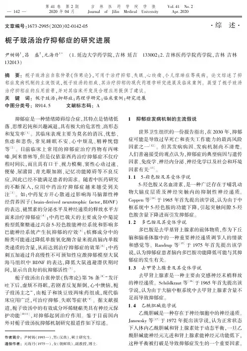 栀子豉汤治疗抑郁症的研究进展