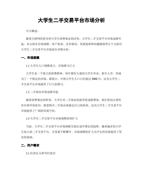 大学生二手交易平台市场分析