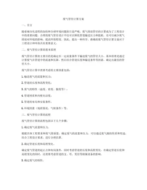 废气管径计算方案