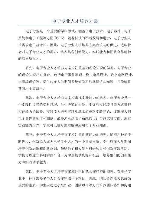 电子专业人才培养方案