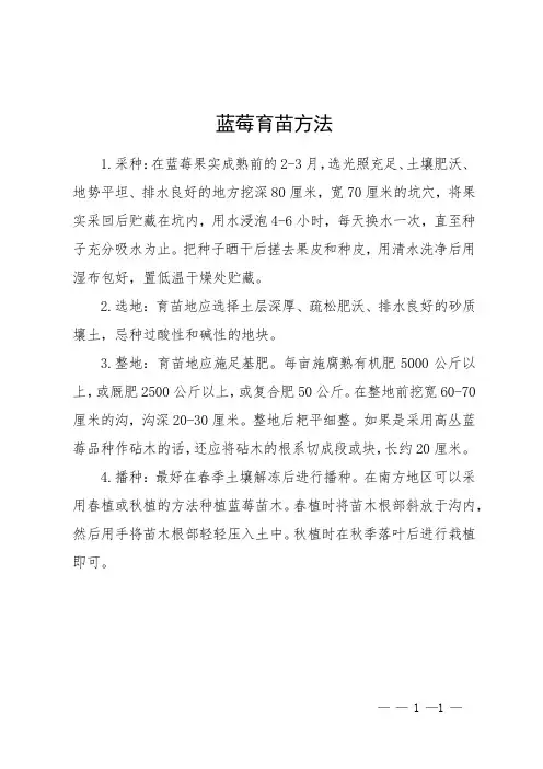 蓝莓育苗方法