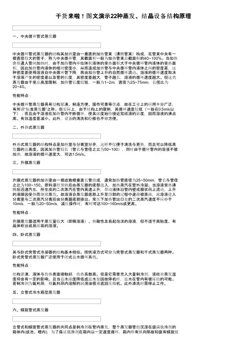 干货来啦！图文演示22种蒸发、结晶设备结构原理