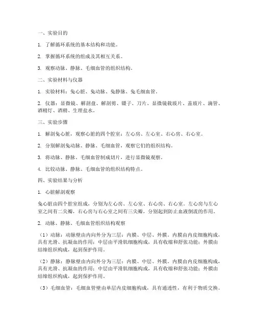 循环系统实验报告