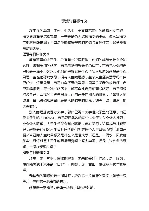 理想与目标作文（15篇）