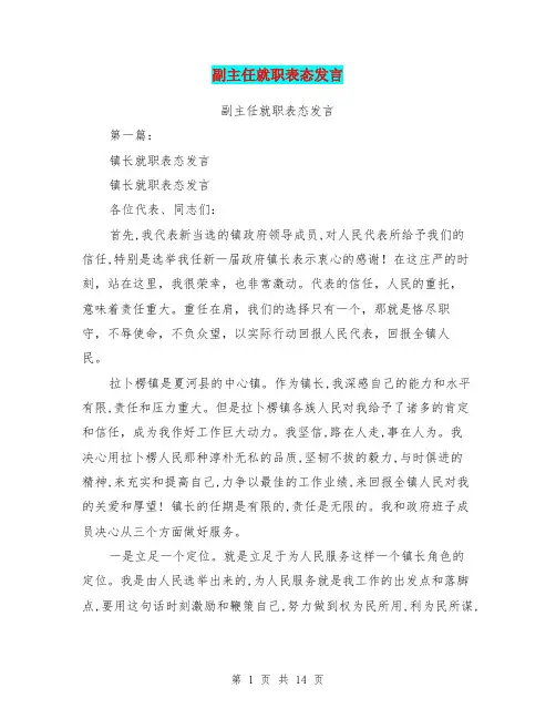 副主任就职表态发言(完整版)