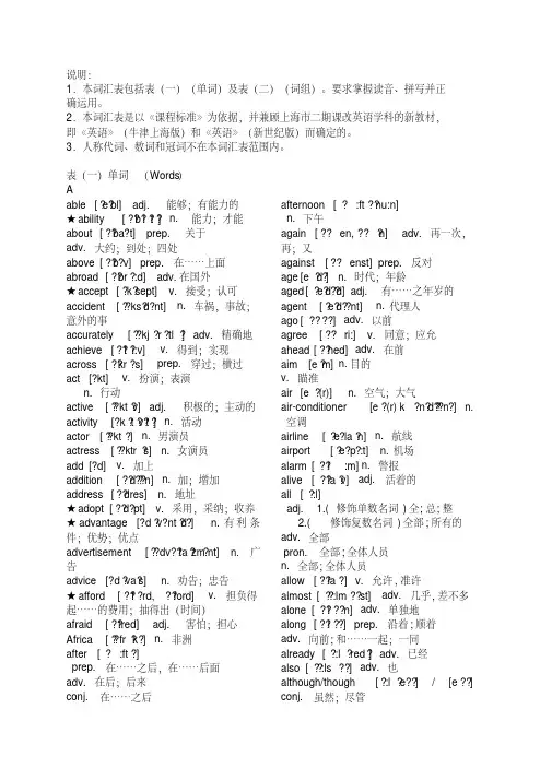 上海市初中英语教学基本词汇表附音标.pdf