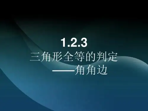 1.2.3三角形全等的判定——角角边