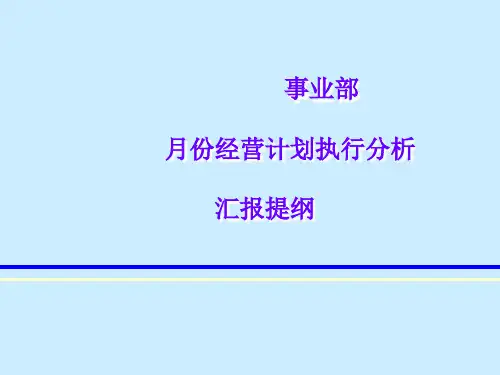 事业部月份经营计划执行分析总结汇报