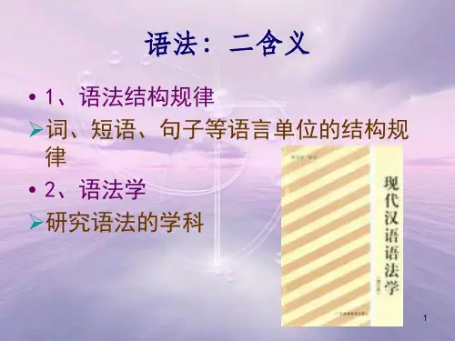 汉语语法之词法词类语法特征