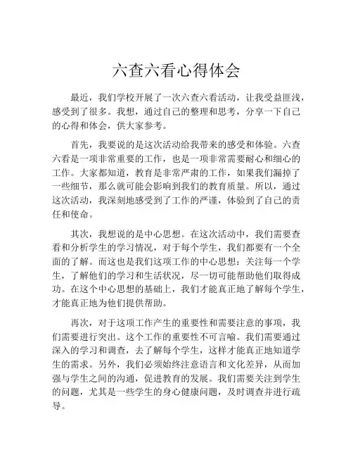 六查六看心得体会