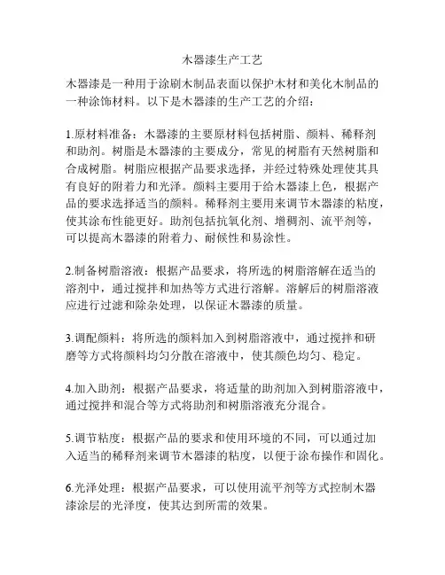 木器漆生产工艺