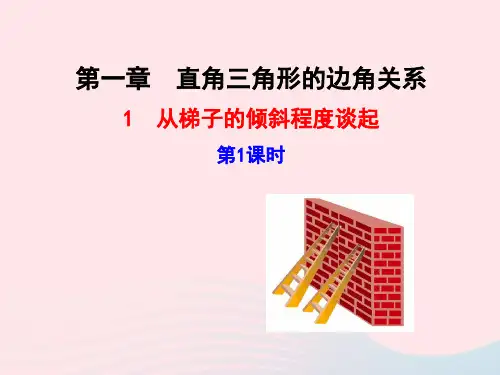 九年级数学下册第一章直角三角形的边角关系1从梯子的倾斜程度谈起第1课时课件北师大版