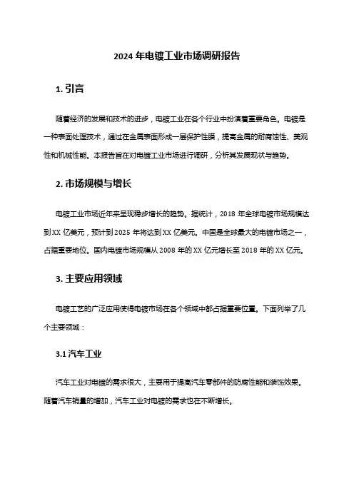 2024年电镀工业市场调研报告