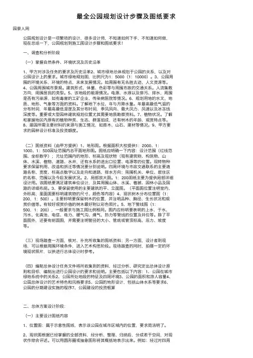 最全公园规划设计步骤及图纸要求