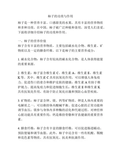 柿子的功效与作用