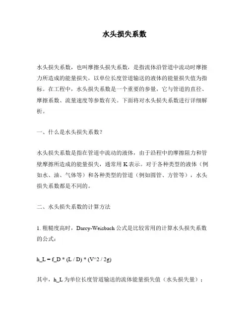 水头损失系数