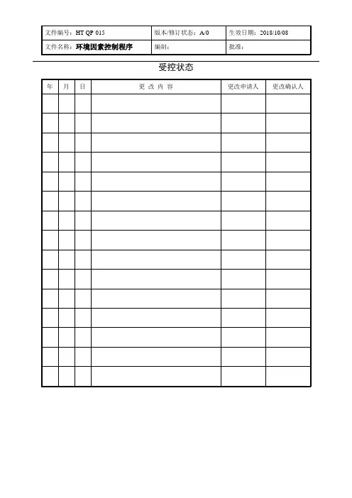 QP-15环境因素控制程序