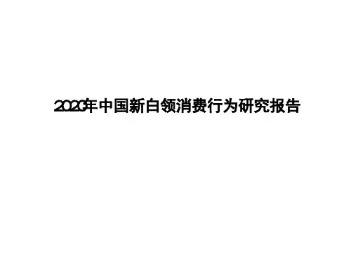 2020年中国新白领消费行为研究报告