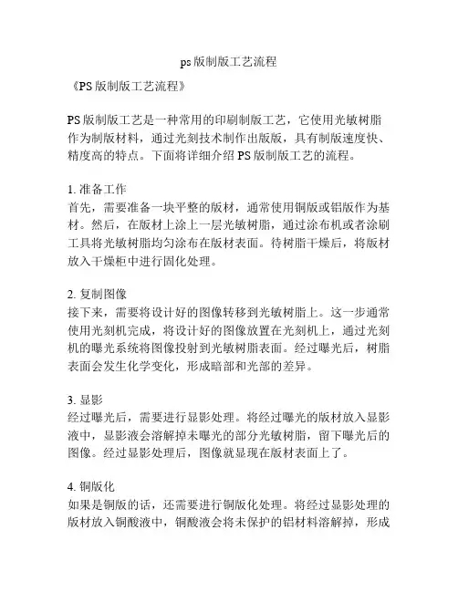 ps版制版工艺流程