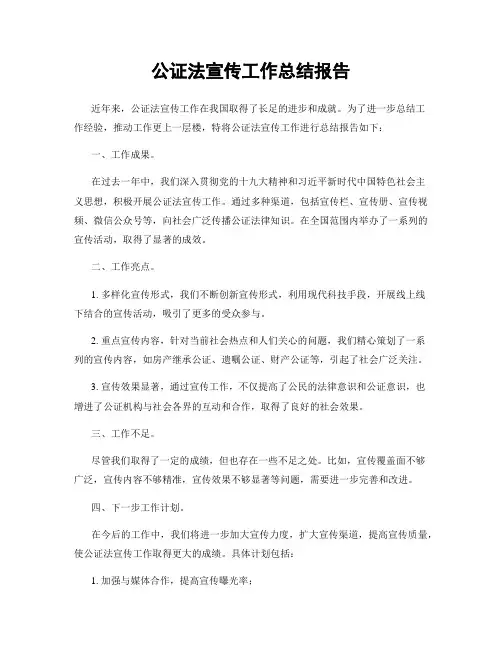 公证法宣传工作总结报告