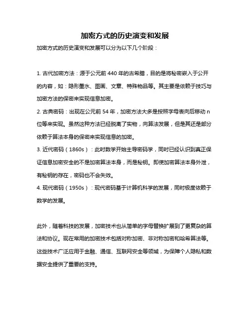 加密方式的历史演变和发展